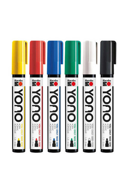 Ponart Ma-01240402 Marabu Yono Markör Set 6X1.5 -3Mm Set