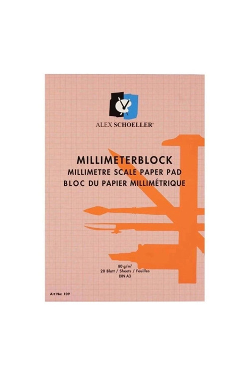Alex Alx-0109 Milimetrik Blok A3 20Yp Kırmızı