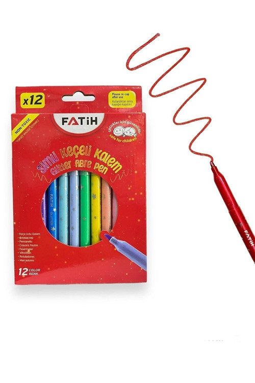 Fatih 34110 Simli Keçeli Kalem 12 Renk
