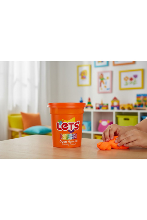 Let's L01010 Tek Renk Oyun Hamuru 110Gr Neon Turuncu