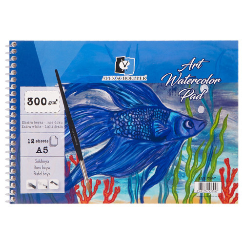Alex Alx-3947 Resim Defteri Suluboya Art A5 300Gr 12Yp