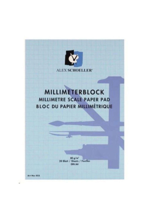 Alex Alx-055 Milimetrik Blok A4 20Yp Mavi