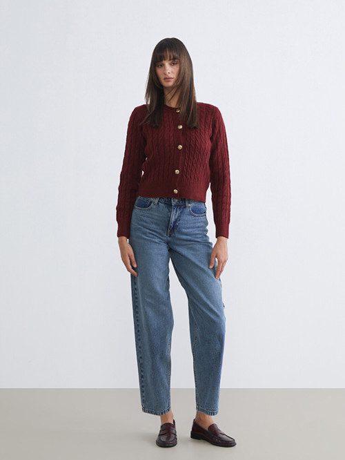 LCW Jeans İndigo Barrel Fit Kadın Jean Pantolon