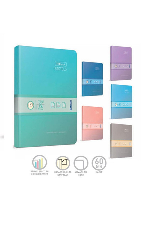 3309 Thebook Pastel İp Dkş Srt Kpk Def 17X24 120Yp Çizgili