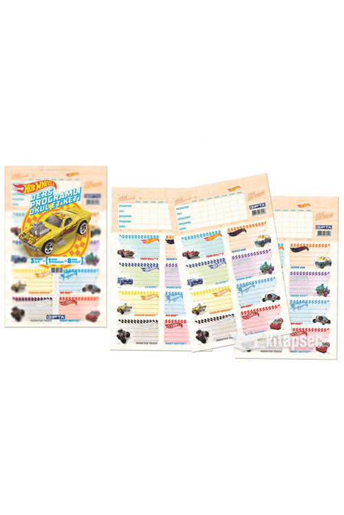 5410 Okul Etiketi Ders Programlı Hot Wheels 16X24 3Yp