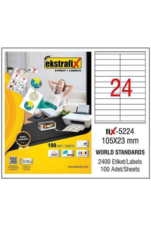 Ekstrafix Fix-5224 Lazer Etiket 105X23mm