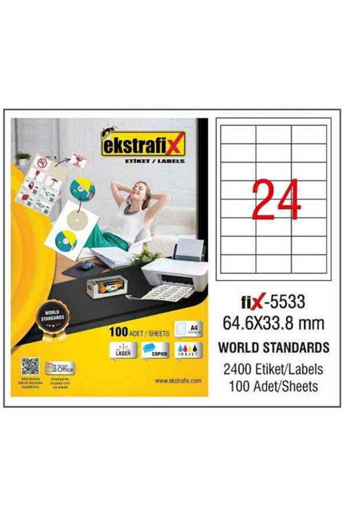Ekstrafix Fix-5533 Lazer Etiket 64.6X33.8mm