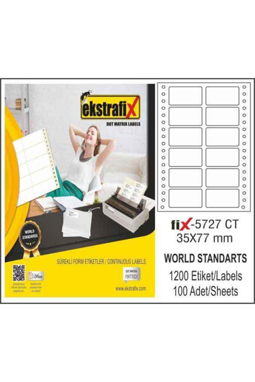Ekstrafix Fix-5727 Bilgisayar Etiketi 35X77mm