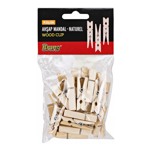 Br-906 Ahşap Mandal Naturel Küçük