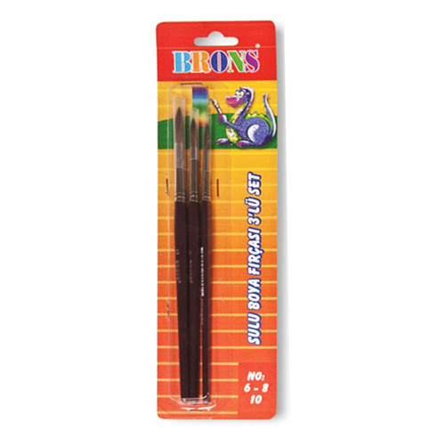 Br-245 Suluboya Fırçası 3Lü Set 6-8-10