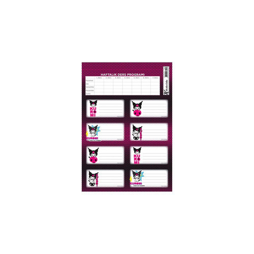 Keskin 220130-12 Etiket Ders Programlı Kuromi 3Lü