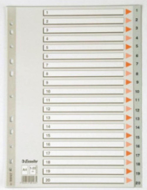 Separatör A4 1-20 Rakam Slt-100107