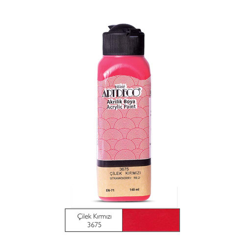 070R-3675 Akrilik Boya 140Ml Çilek Kırmızı (12 ADET)