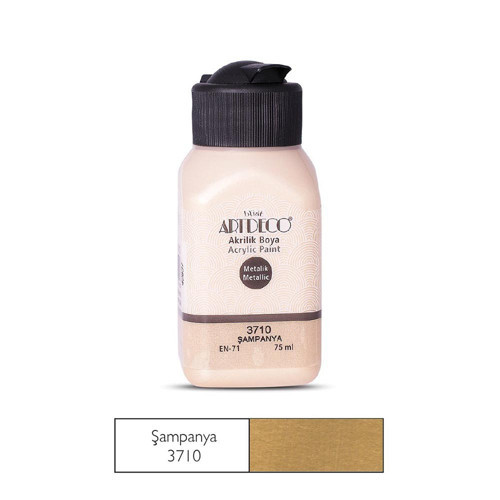 071I-3710 Metalik Akrilik Boya 75Ml Şampanya (12 ADET)