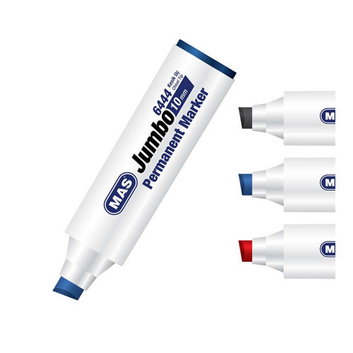 Mas 6444 Permanent Marker Geniş Uç 10Mm Mavi (10 ADET)