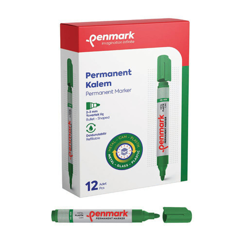 Hs1200-04 Permanent Marker Yuvarlak Uç Ecoplus Yeşil (12 ADET)