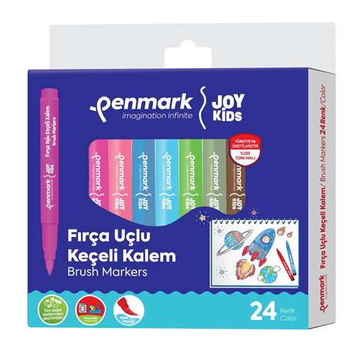 Hs708 24 Süper Yıkanabilir Brush Uçlu Keçeli Kalem 24Lü Set (12 SET)