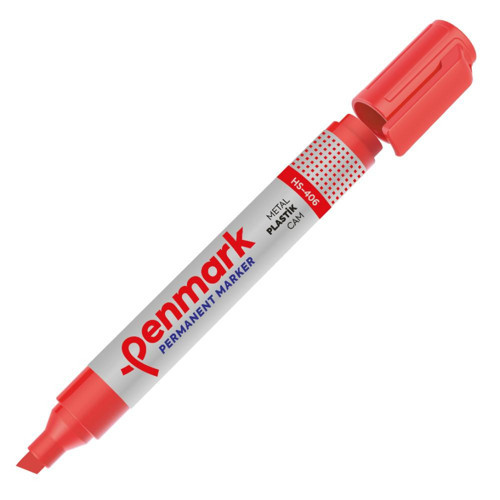 Hs406 03 Permanent Marker Kesik Uç Kırmızı (12 ADET)