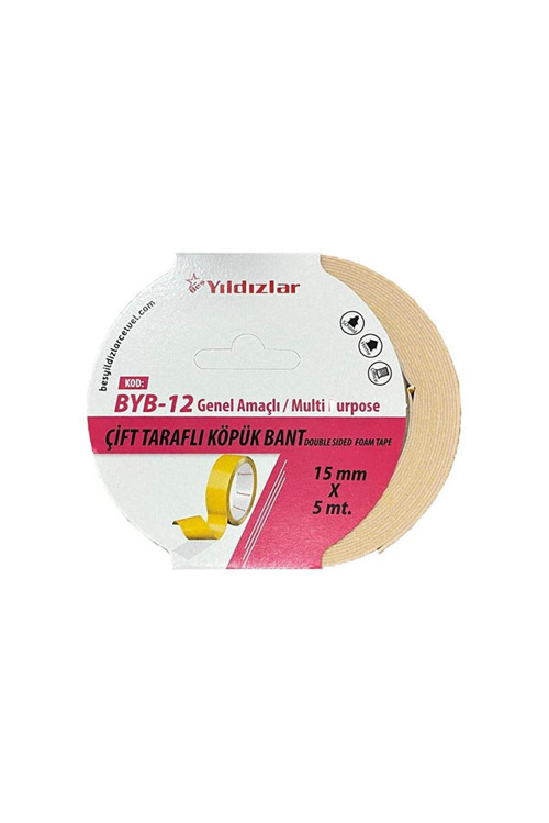 Byb-12 Çift Taraflı Köpük Bant 15X5mt