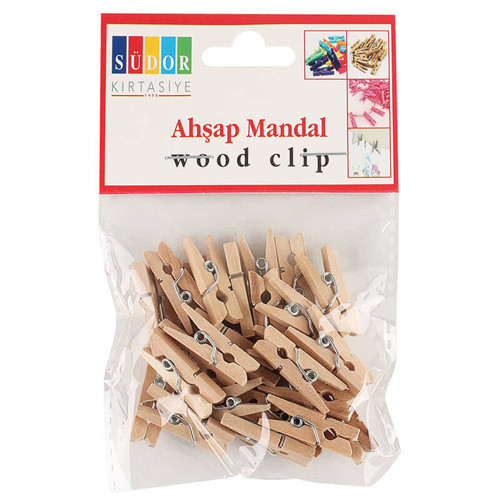 Bs100 Ahşap Mandal Küçük 2.5Cm 30Lu Naturel