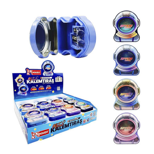 Mk-8399 Kalemtıraş Metal Çift Bıçaklı Space Travel 24Lü Kt (24 ADET)