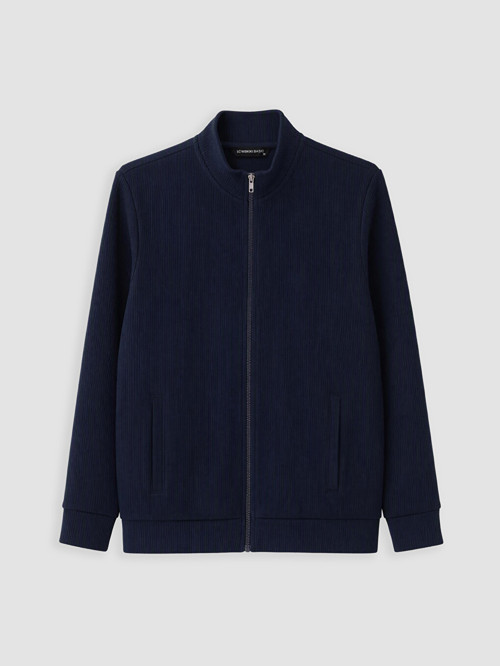 LCWAIKIKI Classic Lacivert Dik Yaka Erkek Fermuarlı Sweatshirt