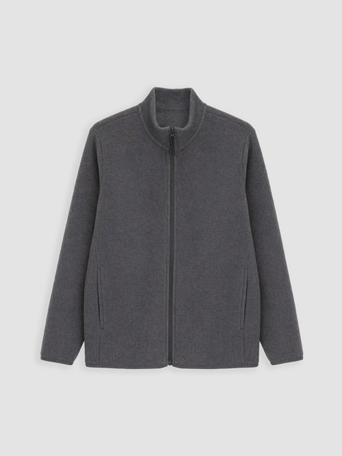 LCWAIKIKI Classic Gri Dik Yaka Polar Erkek Fermuarlı Sweatshirt