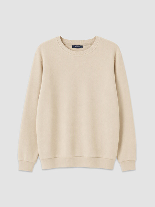 LC WAIKIKI Bej Bisiklet Yaka Erkek Sweatshirt