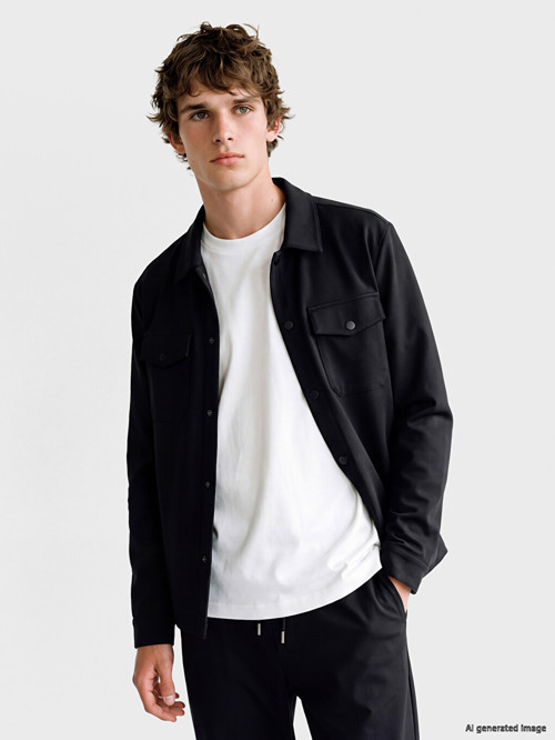 LCW Vision Siyah Loose Fit Erkek Ceket