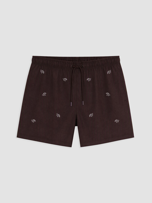 LCW SWIMWEAR Mürdüm Kısa Boy Desenli Erkek Deniz Şortu