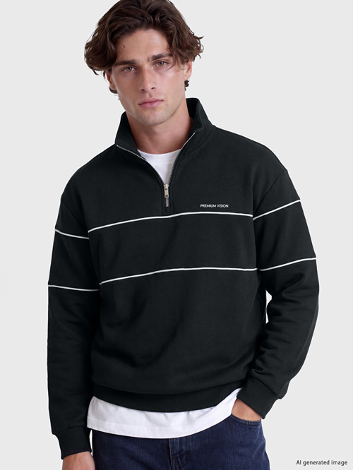 LCW Vision Yeşil Dik Yaka Erkek Kalın Sweatshirt