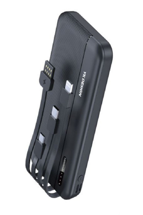 10000 mAh Micro Type-C USB Lightning 4 Kablolu Hızlı Kablosuz Şarj Powerbank 3