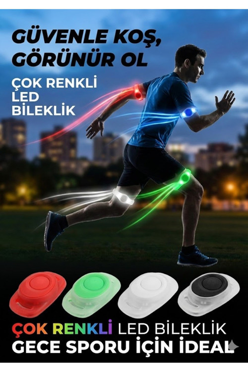 Gece Koşu Bilekliği: Su Geçirmez, 2 Fonksiyonlu, Işıklı Güvenlik Bandı