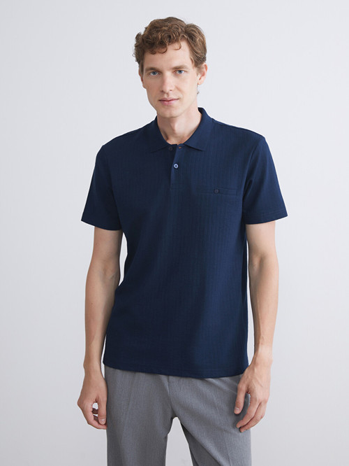 LCWAIKIKI Classic Lacivert Polo Yaka Erkek Tişört