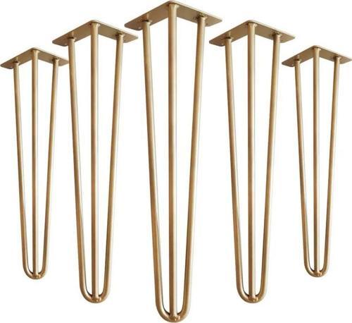 Masa Mobilya Ayakları İçin Metal Altın Gold Firkete Takımı 75 Cm