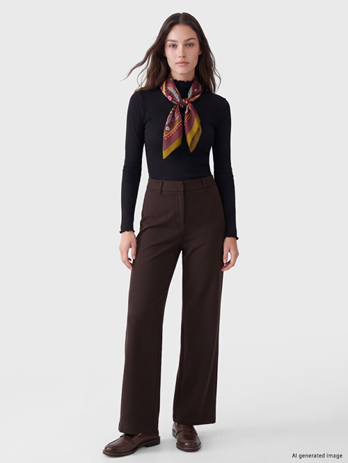 LCW Modest Kahverengi Dar Fit Kadın Pantolon