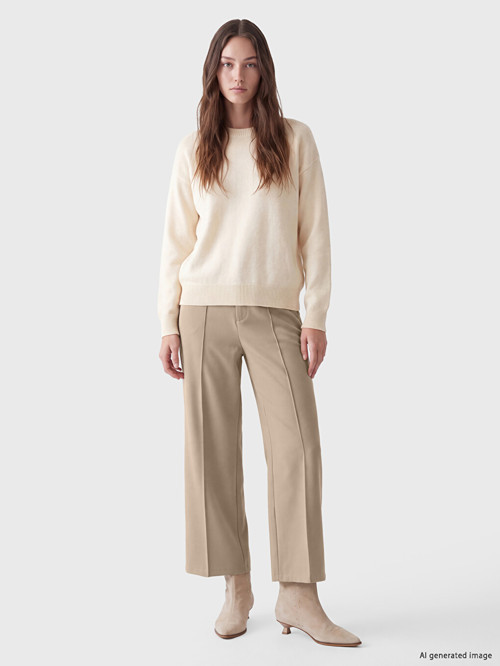 LCW Modest Bej Regular Fit Kadın Pantolon