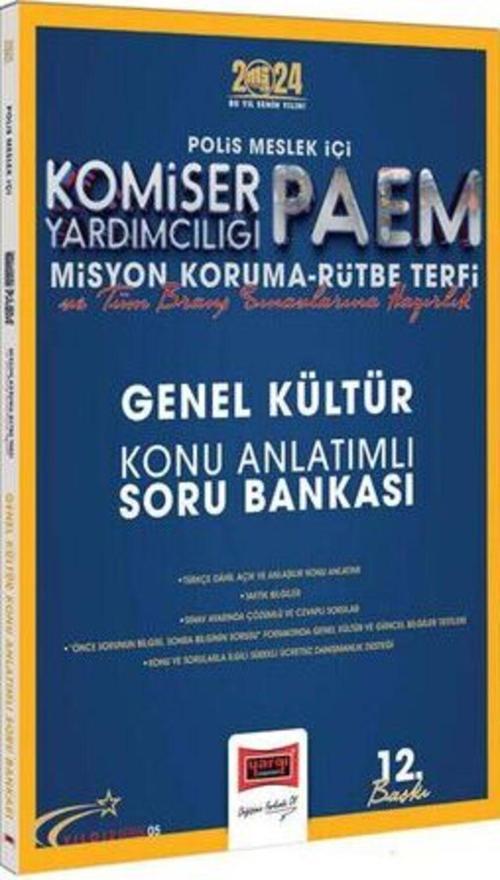 2024 Polis Meslek İçi Komiser Yardımcılığı PAEM Misyon Koruma - Rütbe Terfi Genel Kültür Konu Anlatımlı Soru Ban