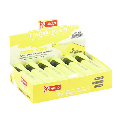 Mk701 Fosforlu Kalem Sarı (12 ADET)