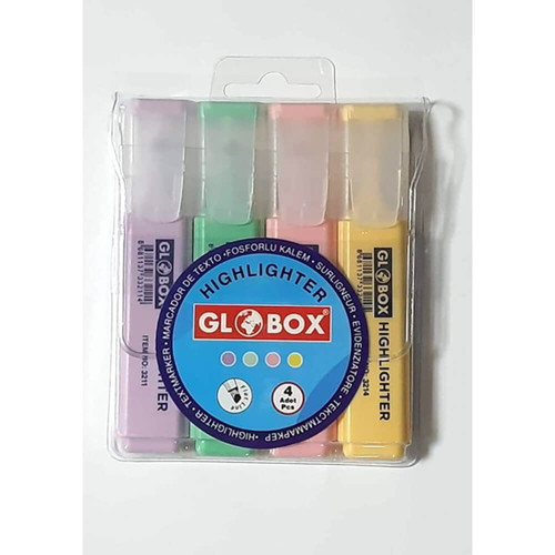 3230 Fosforlu Kalem 4Lü Pastel Renk (24 PAKET)