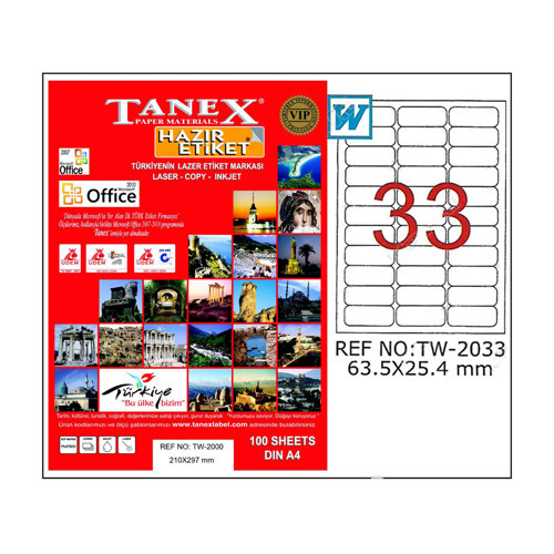 Tw-2033 Lazer Etiket 63,5X25,4mm