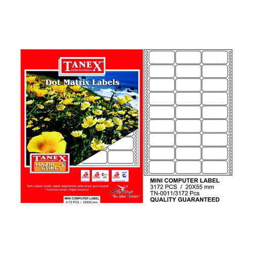 Tn-001110 Bilgisayar Etiketi 20X55mm