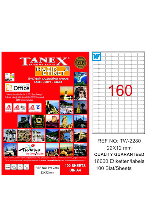Tw-2280 Lazer Etiket 22X12mm