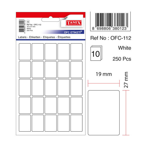 Ofc-112 Ofis Etiketi 19X27 Beyaz (10 POŞET)