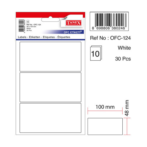 Ofc-124 Ofis Etiketi 48X100 Beyaz (10 POŞET)