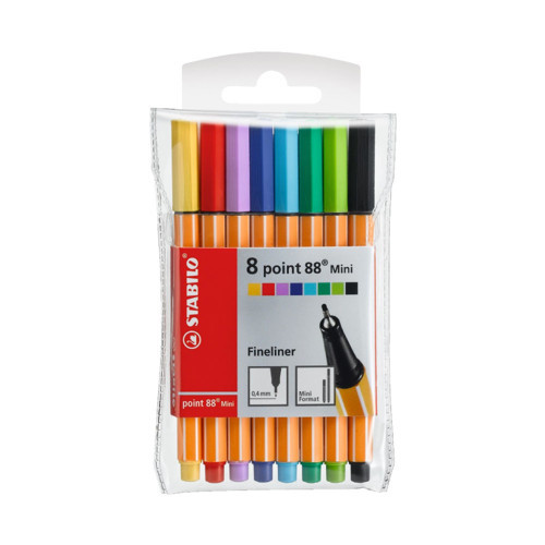 Point 88 Keçeli Kalem Mini 8Li Şeffaf Pk 688/08-1