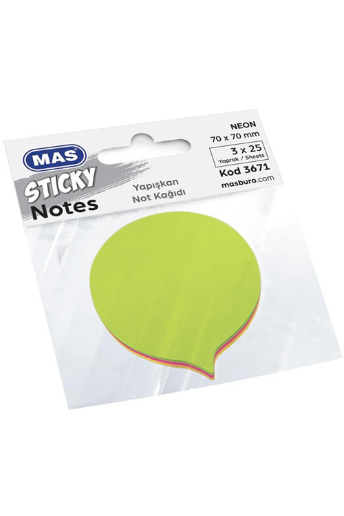 Mas 3671 Yap.not Kağıdı Balon Şekil 75Yp