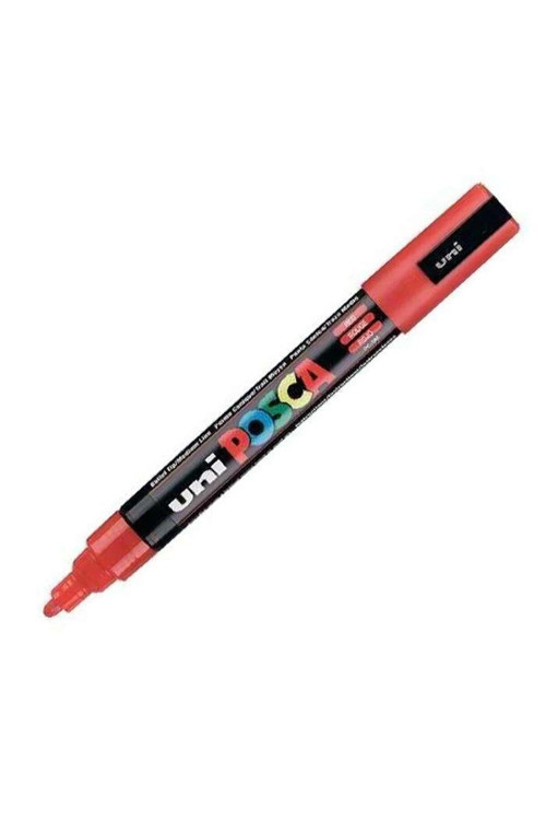 Uni Pc-5m Posca Poster Markörü Kırmızı (6 ADET)