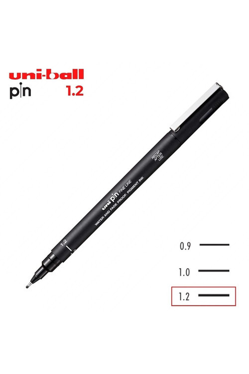 Uni Pin12-200 Fine Line Akrilik Uçlu Kalem Siyah (12 ADET)