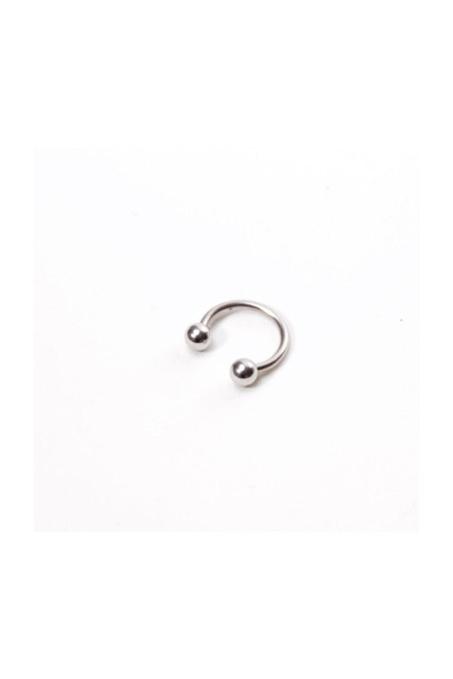 Yarım Halka Top Uçlu Yuvarlak Çelik Piercing Gümüş Renk